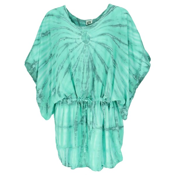 GURU SHOP Tie Dye Tunic with Ties, Maxi Tunic, Beach