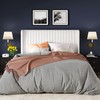 Allewie Full Size Velvet Bed Frame/Vertical Channel Tufted Wingback Headboard/Upholstered