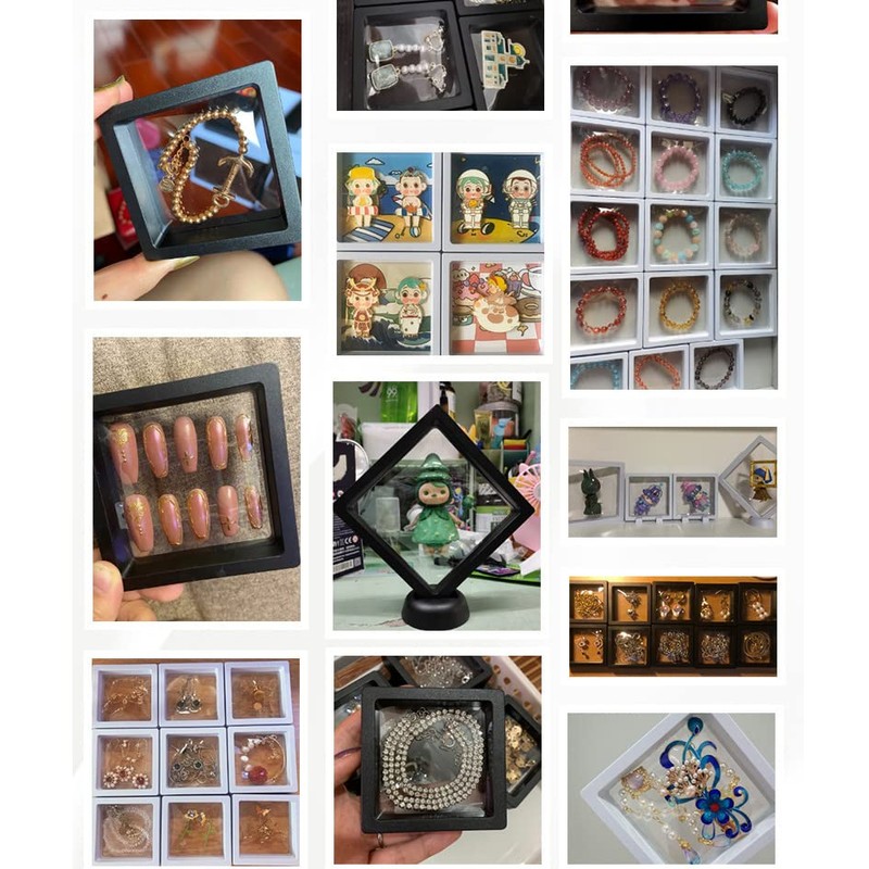 Tiardey 10PCS 3D Floating Frame Display Holder Stands PE Film