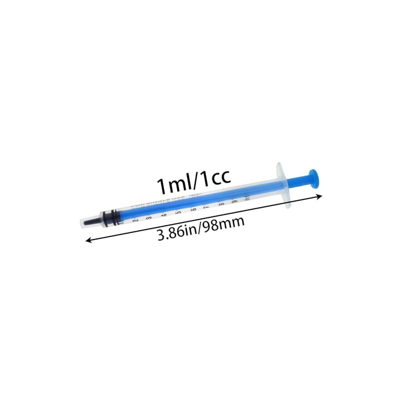 MEETOOT - 50 jeringas de plástico azul de 1 ml