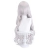Cosplay Silver White Wig, Long Curly Waves, Heat Resistant Wig,