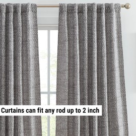 HLC.ME Easton, Grey and White Curtains - Jacquard Texture Chenille Curtains - Privacy Curtains with Back Tab Rod Pocket Window Curtains Panels for Bedroom & Living Room, 2 Panels (52 x 84 Inch, Grey)