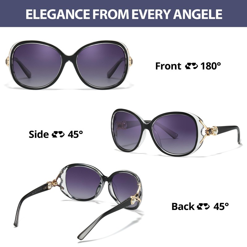 SIPHEW Women's Polarised Oversized Elegant Classic Sunglasses Women Oversize with