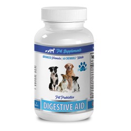Wellness Dog Treats - Advanced Formula - Digestive AID - PET PROBIOTICS - for Dogs - lactobacillus acidophilus Dogs - 1 Bottle (60 Chewable Tablets)