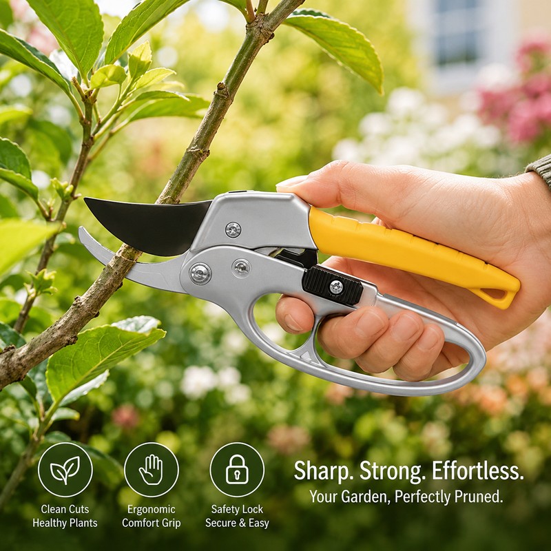 Garden Pruning Shears for Plant Trimming – High Carbon Steel