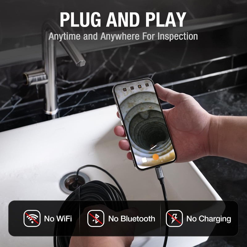 Teslong 50FT Sewer Inspection Camera, Teslong USB C Drain Plumbing