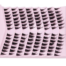 16mm Individual Cluster Lashes Extension Eyelashes Wet Makeup look Puffy Mink Lashes for Japanese Manga Anime Cosplay False lashes by AUGENLI (01)