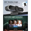 NIVEOLI Webcam 4K with Microphone and Webcam Cover Plug and