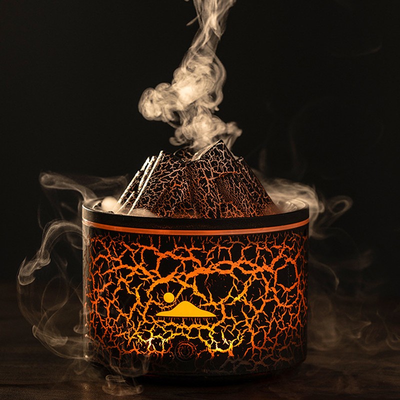 Volcano Diffuser 5V 180ml Relaxing Auto Off Warm Atmosphere Flame