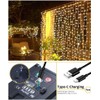 Upgraded Solar Curtain Lights, 300/600 LED Outdoor Waterproof Solar Powered