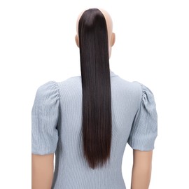 PRETTYSHOP 60 cm Hairpiece HC18, Straight Ponytail Braid Hair Extension, Chestnut Brown Mix