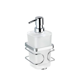 Wenko Premium 20416100 Soap Dispenser Stainless Steel / White 8.5 x 9 x 21 cm