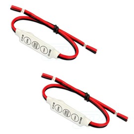 LinaLife 2 Pack DC 12V 24V Mini Led Controller Dimmer Driver to Control Single Color Led Strip Light SMD 2835 3528 5050 5630 3014