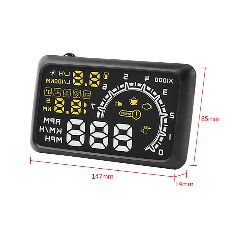 5.5'' HUD Head Display, Windshield Screen Projector Vehicle Speed, Hud