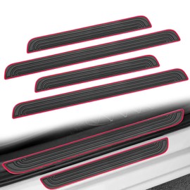 4 protectores de umbral de puerta de coche, resistente a los arañazos y a prueba de agua, protección de umbral de borde de puerta para automóvil, SUV, automóvil, universal, de goma