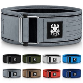 Astra Fitness Weight Lifting Belt,Auto-Locking Weightlifting Belt for Powerlifting, Deadlifts, Squats, and Crossfit Training, Nylon Gym Belt for Men and Women (Medium, Grey)