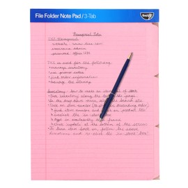 Find It File Folder Notepad - Pack of 12-9.5 x 12.5 Inch Notebook Organizer Folders for Filing, Document, and Clipboard Organization - Pink