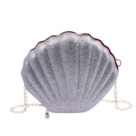 BOLLEY JOSS Glitter Seashell Crossbody Purse Mini Cellphone Shoulder Bag Holder Box Shell Chain Clutch Handbag