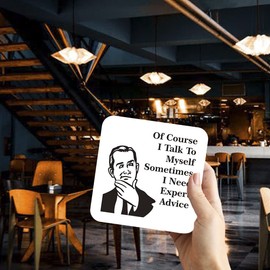 CS630 Ofcourse i Talk to Myself Sometimes i Need Expert Advice Novelty Funny Coffee Tea Drink Gift Glossy MDF Wooden Coaster