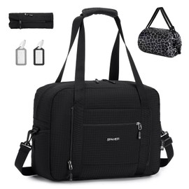 SPAHER British Airways Cabin Bag 40x30x15 Travel Duffle Bag Gym Bag Sports Weekend Bags for Women Men Waterproof Overnight Holdall Bag Carry on Underseat Cabin Bag Hand Luggage Bag Hospital Black