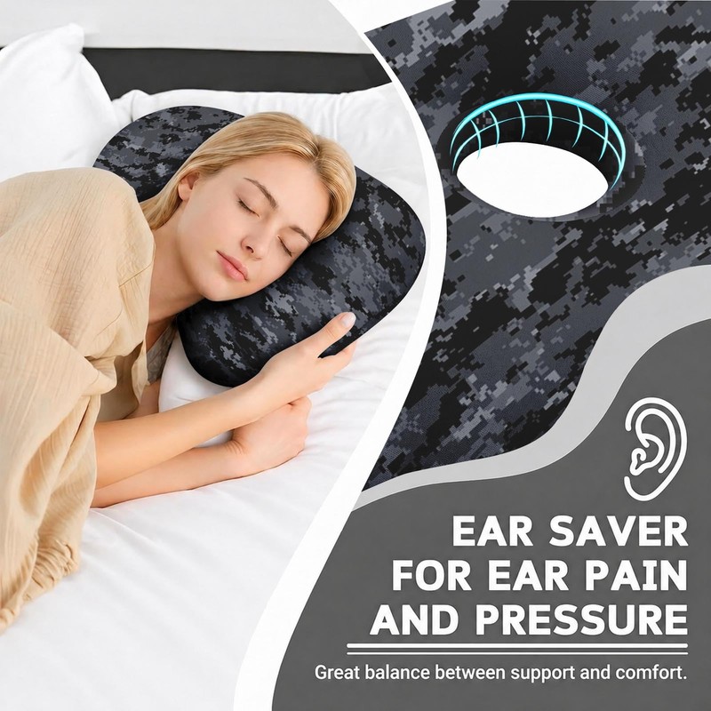 Ear Piercing Pillow for Side Sleepers 17.3 x 12.6 in