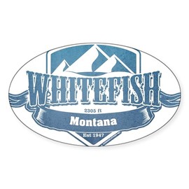 CafePress Whitefish Montana Ski Resort 1 Sticker Oval Car Bumper Sticker