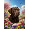 Chocolate Labrador - Best of Breed Spring Butterfly Outdoor Garden