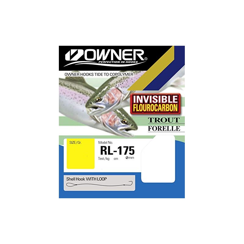 Owner Trout Hooks Fluorocarbon Blue 60 cm - 7 Bound