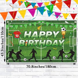 Soccer Birthday Party Decorations, Soccer Party Decorations Football Field Photo Background Wall Hanging Decor Banner for Holiday Birthday Party Supplies