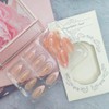 24Pcs Pink French Tip Press on Nails Almond Medium Fake
