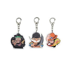 EBTY DREAMS Inc. - Set of 3 One Piec OP Acrylic Keychain Whitebeard (Edward Newgate), Blackbeard (Marshall D. Teach), Portgas D. Ace v1