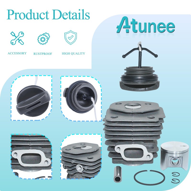 Atunee 47mm Cylinder Piston Gaskets Kit for Husqvarna 357XP 359