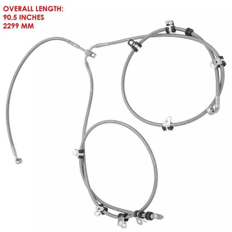 Caltric 705601492 Front & Rear Brake Hose Line For Can