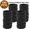 VUKOKU 180 PCS Black Hair Ties, 3MM Elastic Hair Bands
