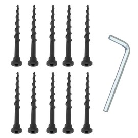Set of 10 Ground Screws with Wrench – Compatible with Ground Pegs, Robotic Lawnmower and Lawnmower, Charging Station Attachment