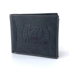 BUFFALO HILL Wallet I Lucky 7 Motif I Buffalo Leather Wallet I Genuine Leather Wallet I Landscape Format Men's Wallet I RFID Protection I Leather Wallet with Coin Compartment I 9 Card Slots I 2394