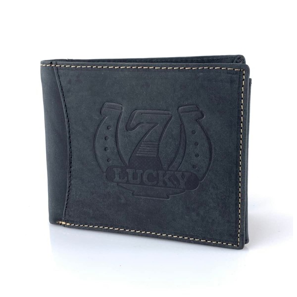BUFFALO HILL Wallet I Lucky 7 Motif I Buffalo Leather