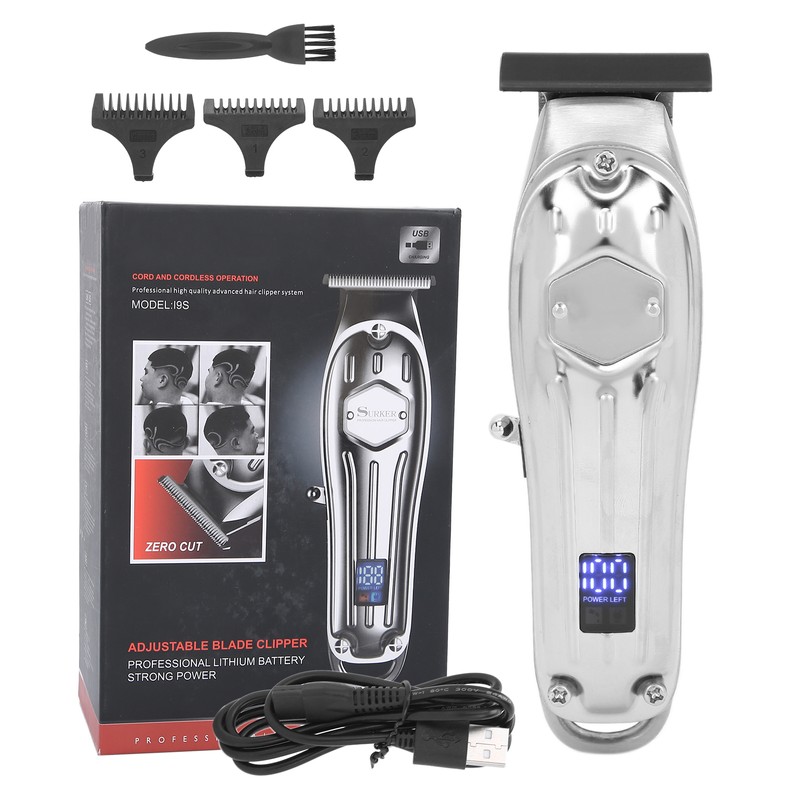 USB Rechaegeable Hair Clipper LCD Screen Electric Hair Styling Trimming