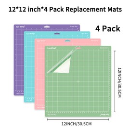 Cutting Mats for Cricut - Lya Vinyl 4 Pack Variety Cutting Mats 12x12, Cutting Mats for Cricut Vinyl(StandardGrip, LightGrip, StrongGrip, FabricGrip) for Cricut Explore Air Series & Cricut Accessories