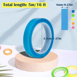 NEWEST 10 Rolls Highlighter Tapes, Clear Color Tape Removable Marking Sticker for Reading Class, Fluorescent Colored Tags, 16 ft Per Roll