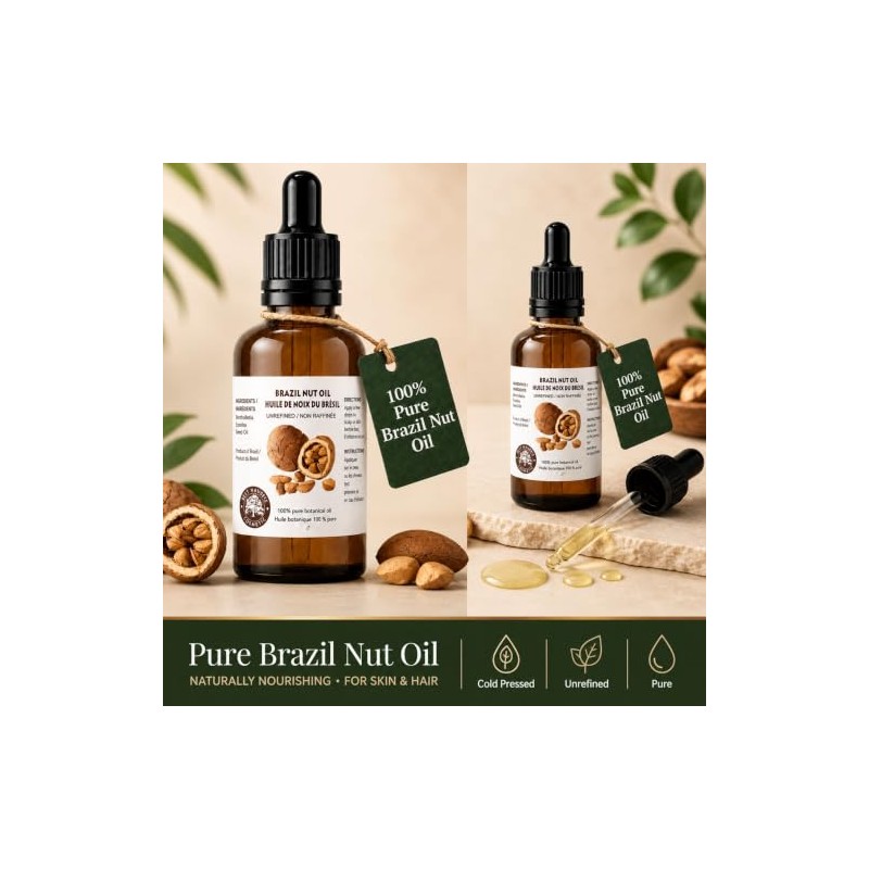 Best Nature's Cosmetics Aceite Virgen Orgánico de Nuez de Brasil