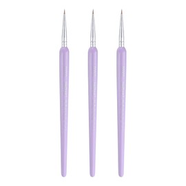 sourcing map 3pcs Detail Paint Brushes 5mm Pointed Tip Nylon Hair Miniature Painting Brush for Watercolor Oil Acrylic Painting(00000#), Purple
