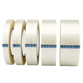 Qrity 1 Roll Fiberglass Tape Filament Tape, 5mm x 50m, Repair Tape Fiberglass Packing Tape, Waterproof Filament Strapping Tape, Wear Resistant, Heavy Duty Tape