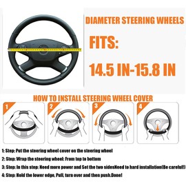 BESULEN - Funda para volante de coche, protector de volante de piel suave, fundas universales antideslizantes para volante, agarre cómodo, absorbente del sudor, accesorios interiores para automóviles