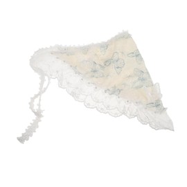 Vaguelly Butterfly Lace Scarf Independence Day Headdress Carnival Headdress Women Hair Scarf Valentine's Day Headband Women's Elastic Headscarf Women Wedding Headpieces Olive Green Fabric