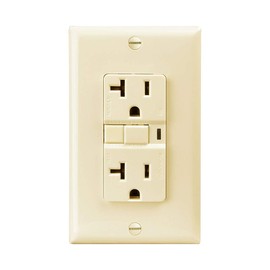 EATON Wiring VGF20A 20-Amp 2-Pole 3-Wire 125-Volt Duplex Ground Fault Circuit Interrupter, Almond