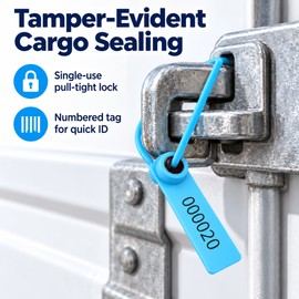 Numbered Plastic Security Seals for Cargo & Shipping – 100-Pack, 28cm Tamper-Evident Locking Ties for Truck and Container Identification