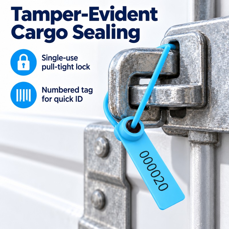 Numbered Plastic Security Seals for Cargo & Shipping – 100-Pack,