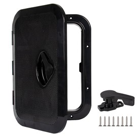 Xztrdi Marine Deck Access Hatch 10.63"×14.76" White/Black Rectangle Boat Hatch & Lid,Boat Deck Hatch Lids (Black)