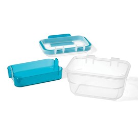 Starfrit Easy Lunch Rectangular 2-Tier Snack Container - Removable Tray - 16oz/473ml - Airtight & Leakproof - Locking Lid